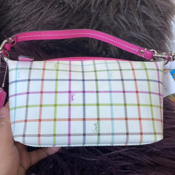 BNWT Tat Top Pink Handle Crossgrain Leather and Coated Canvas Coach Mini Bag - Picture 9 of 13